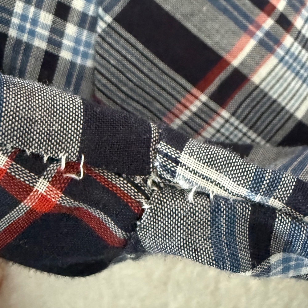 Levi Strauss & Co Western Pearl Snap Shirt Men's Small Blue Plaid Lg Sleeve USA - Picture 10 of 10